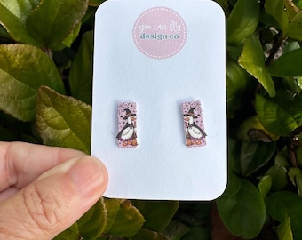 Silly Goose Witch Stud Earrings: Spooky Halloween Acrylic Jewelry