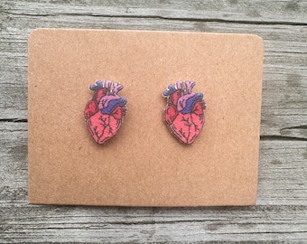 Anatomical Earrings/Stud Earrings/Nurse Jewelry/Christmas Gift/Anatomy Lover Gift/Medical Student Gift/Nursing student gift/cardiology