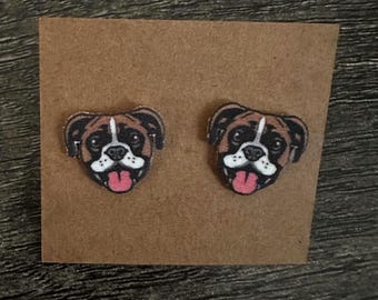 Boxer Stud Earrings: Lightweight Acrylic Dog Jewelry