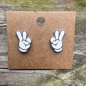 Mickey Mouse Peace Earrings/Disney Earrings/Mickey Mouse Earrings/Disney Trip/Stud Earrings/Stainless Steel/Disney Jewelry