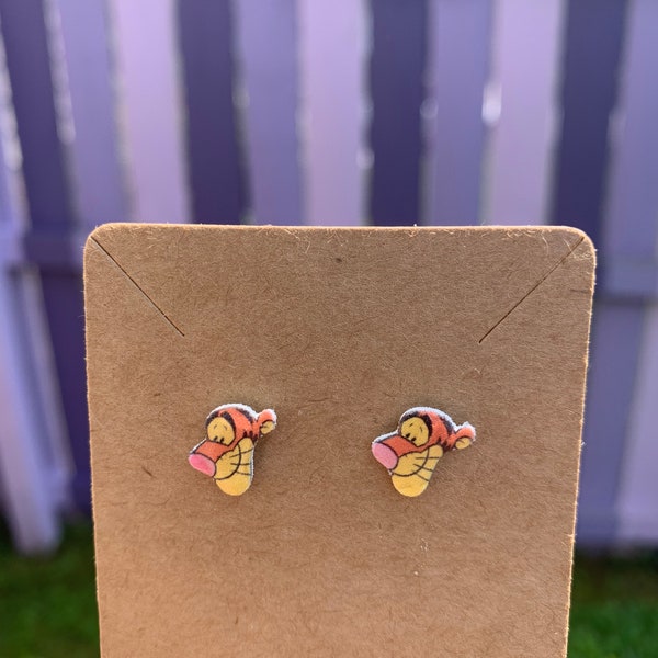 Tigger Earrings/Disney Earrings/Winnie the Pooh Earrings/Disney Trip/Stud Earrings/Stainless Steel/Disney Jewelry