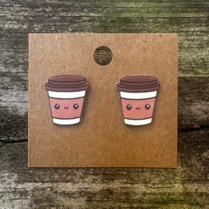 Latte Earrings/Food Earrings/Coffee Lover Gift/Coffee Jewelry/Food Jewelry/Kawaii Earrings/Latte/Coffee