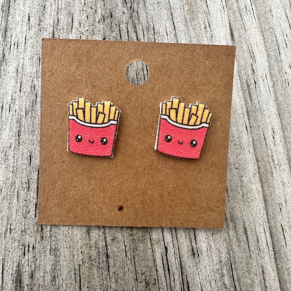 French Fries Earrings/Food Earrings/Fries Lover Gift/French Fry Jewelry/Food Jewelry/Kawaii Earrings