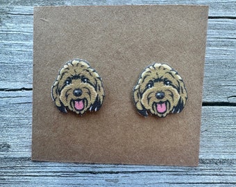 Goldendoodle Earrings/Stud Earrings/Dog Jewelry/Christmas Gift/Dog Lover Gift/Dog Earrings/Cute Dog Earrings/Goldendoodle Mom/Golden Doodle