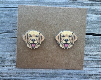 Golden Retriever Earrings/Stud Earrings/Dog Jewelry/Christmas Gift/Dog Lover Gift/Dog Earrings/Earrings/Retriever Mom/Dog Breed Earrings