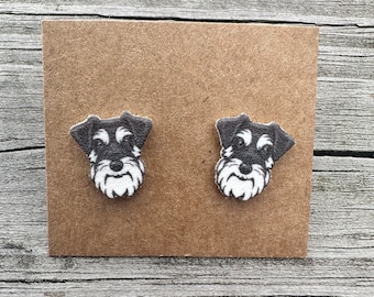 Miniature Schnauzer Earrings/Stud Earrings/Dog Jewelry/Christmas Gift/Dog Lover Gift/Dog Earrings/Cute Dog Earrings/Schnauzer Mom