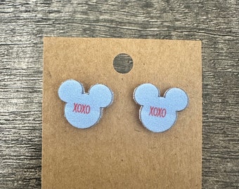 Mickey Mouse Head XOXO Candy Conversation Earrings/Disney Earrings/Mickey Earrings/Disney Trip/Disney Jewelry