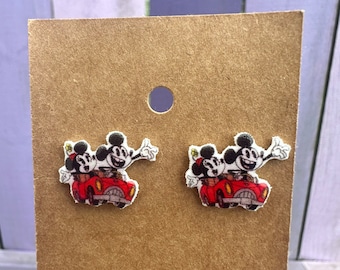 Mickey and Minnie Mouse Earrings/Disney Earrings/Disney Trip/Stud Earrings/Stainless Steel/Disney Jewelry/Runaway Railway