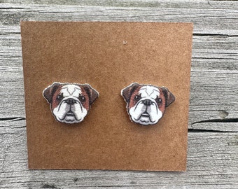 English Bulldog Earrings/Stud Earrings/Dog Jewelry/Christmas Gift/Dog Lover Gift/Dog Earrings/Cute Dog Earrings/English Bulldog Mom