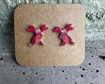 Sebastian Earrings/Disney Earrings/Little Mermaid Earrings/Disney Trip/Stud Earrings/Stainless Steel/Disney Jewelry/