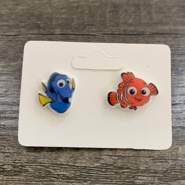 Nemo and Dory Earrings/Disney Earrings/Finding Nemo Earrings/Disney Trip/Stud Earrings/Stainless Steel/Disney Jewelry/