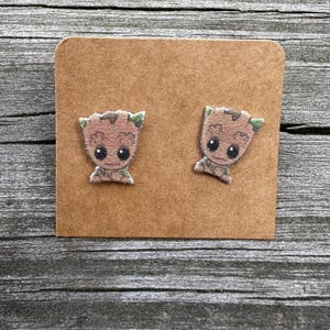 Baby Groot Earrings/Disney Earrings/Guardians of the Galaxy Earrings/Disney Trip/Stud Earrings/Stainless Steel/Disney Jewelry/