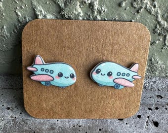 Kawaii Airplane Earrings: Lightweight Acrylic Jewelry