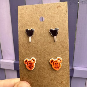 Mickey Ice Cream and Mickey Waffles Earrings/Disney Earrings/Disney Trip/Stud Earrings/Stainless Steel/Disney Jewelry/Pairs