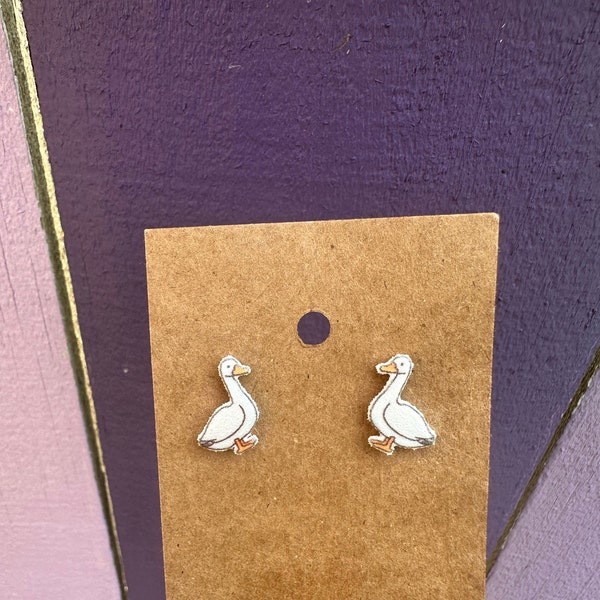 Silly Goose Earrings/Stud Earrings/Goose Earrings/Stainless Steel/Jewelry