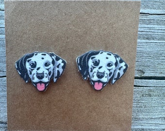 Dalmation Earrings/Stud Earrings/Dog Jewelry/Christmas Gift/Dog Lover Gift/Dog Earrings/Cute Dog Earrings/Dalmation Mom/Firehouse Dog