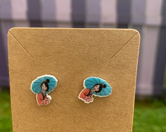 Mulan Earrings/Disney Earrings/Princess Earrings/Disney Trip/Stud Earrings/Stainless Steel/Disney Jewelry/