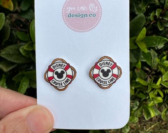 Disney Cruise Line Life Preserver Earrings/Disney Earrings/Cruise Earrings/Disney Trip/Stud Earrings/Stainless Steel/Disney Jewelry