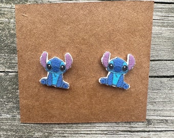 Stitch Sitting Earrings/Disney Earrings/Lilo and Stitch Earrings/Disney Trip/Stud Earrings/Stainless Steel/Disney Jewelry