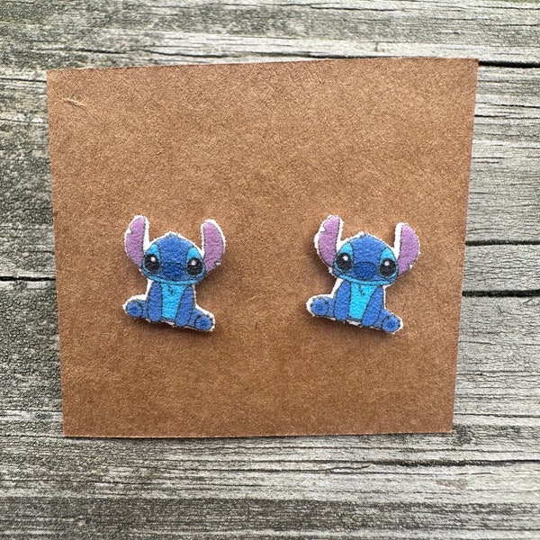 Stitch Sitting Earrings/Disney Earrings/Lilo and Stitch Earrings/Disney Trip/Stud Earrings/Stainless Steel/Disney Jewelry