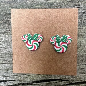 Peppermint Minnie Earrings - Etsy display picture 1