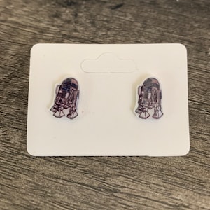 R2D2 Stud Earrings: Star Wars Stainless Steel Jewelry