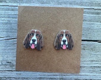 Bassett Hound Earrings/Stud Earrings/Dog Jewelry/Christmas Gift/Dog Lover Gift/Dog Earrings/Cute Dog Earrings/Bassett Hound Mom