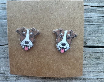 Fox Terrier Earrings/Stud Earrings/Dog Jewelry/Christmas Gift/Dog Lover Gift/Dog Earrings/Earrings/Fox Terrier Mom/Fox Terrier/Dog Breed