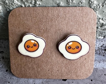 Kawaii Egg Earrings: Acrylic Food Jewelry