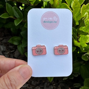 Kawaii Camera Earrings: Lightweight Acrylic Jewelry