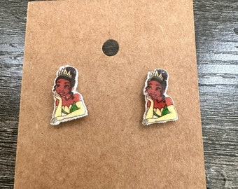 Tiana Princess and the Frog Earrings/Disney Earrings/Princess Earrings/Disney Trip/Stud Earrings/Stainless Steel/Disney Jewelry/
