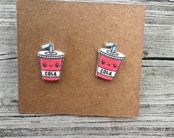 Cola Earrings/Food Earrings/Cola Lover Gift/Cola Jewelry/Food Jewelry/Kawaii Earrings/Soft Drink