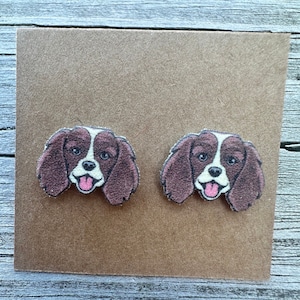 King Charles Spaniel Stud Earrings: Acrylic Dog Jewelry