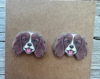 King Charles Spaniel Earrings/Stud Earrings/Dog Jewelry/Christmas Gift/Dog Lover Gift/Dog Earrings/Cute Dog Earring/King Charles Spaniel Mom