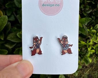 Chip and Dale Sailor Disney Cruise Line Earrings/Disney Earrings/Cruise Earrings/Disney Trip/Stud Earrings/Stainless Steel/Disney Jewelry