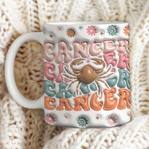 3D Cancer Zodiac Mug, Astrology Cancer Coffee Mug, Cancer Zodiac Sign Mug, Cancer Birthday Gifts, Unique Holiday Gift Idea, Horoscope Zodiac