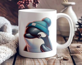 Orca Gift, Whale Mug, Whimsical Animals, Hipster Gifts for Him, Trendy Coffee Mug, Cute Novelty Mugs, Unique Gift for Friend, Weird Stuff