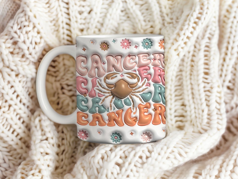 3D Cancer Zodiac Mug, Astrology Cancer Coffee Mug, Cancer Zodiac Sign Mug, Cancer Birthday Gifts, Unique Holiday Gift Idea, Horoscope Zodiac