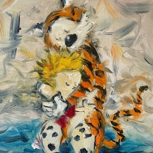 Calvin and Hobbes Embrace  Giclee Print
