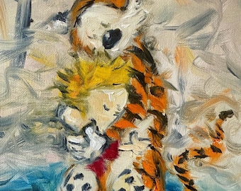 Calvin och Hobbes omfamnar gicléetryck
