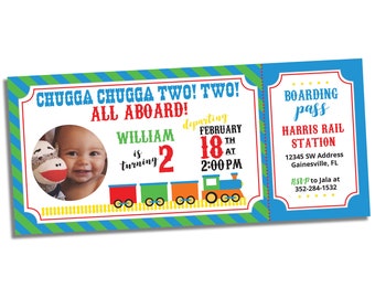 Train Ticket Birthday Invitation Train Birthday Invitation Boy Birthday ...