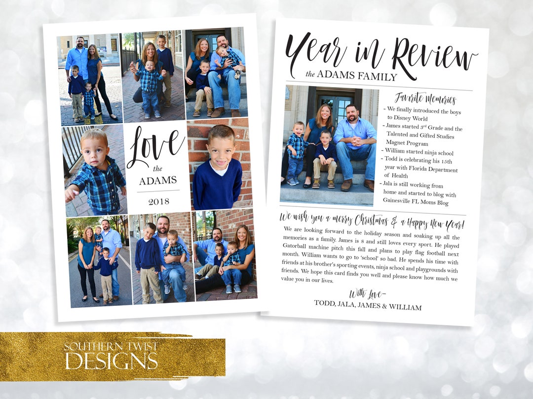 Custom Family Year in Review Photo Holiday Card (digital) - Etsy Australia