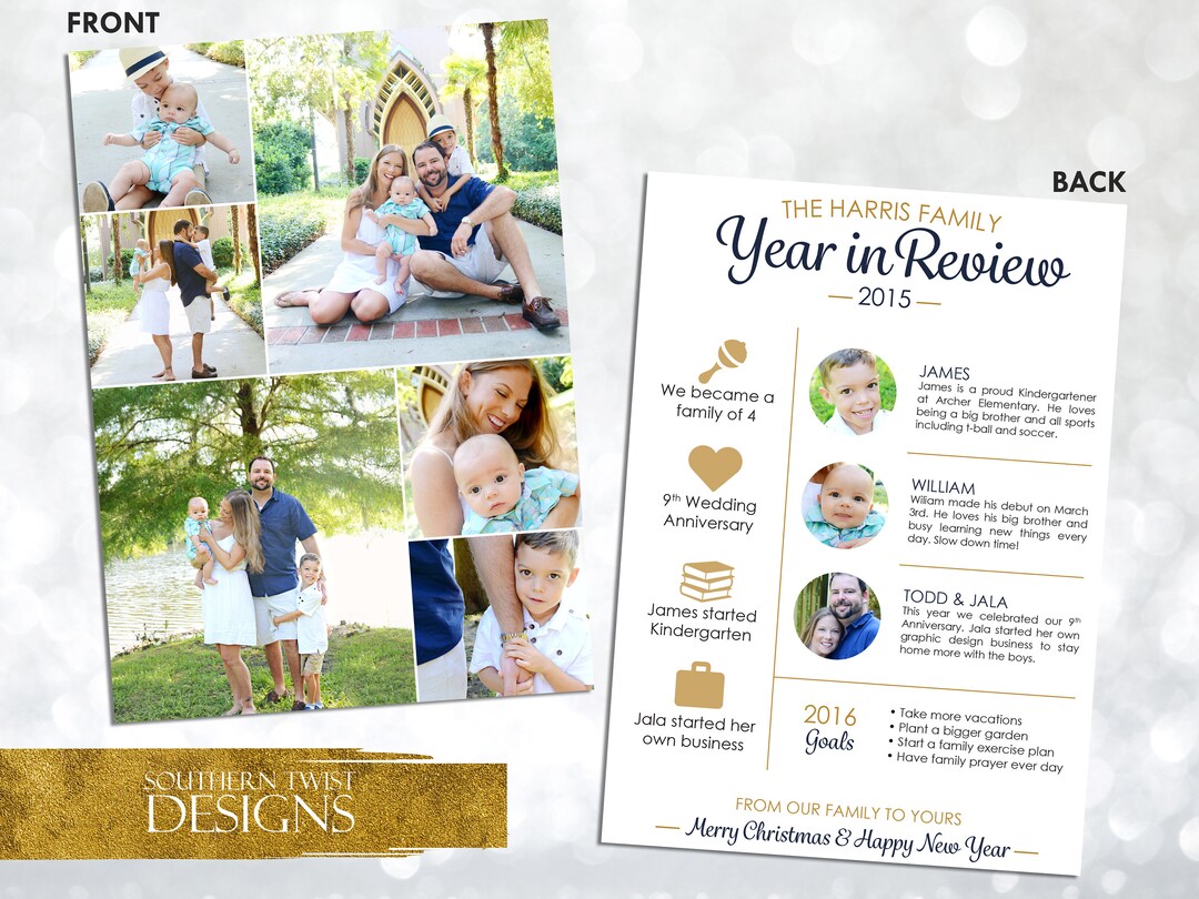 Holiday Card Year in Review Year in Review Christmas Card With Photo