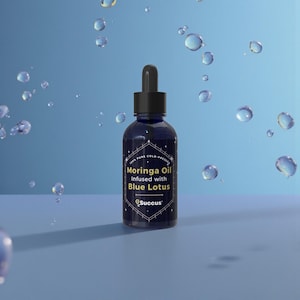 Cold Pressed Moringa Oil Infused with Blue Lotus image 1
