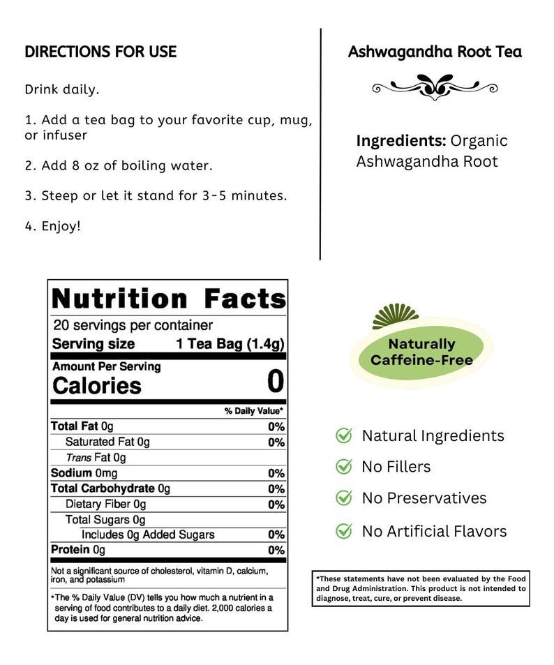 Ashwagandha kruidenthee – natuurlijk cafeïnevrij afbeelding 4