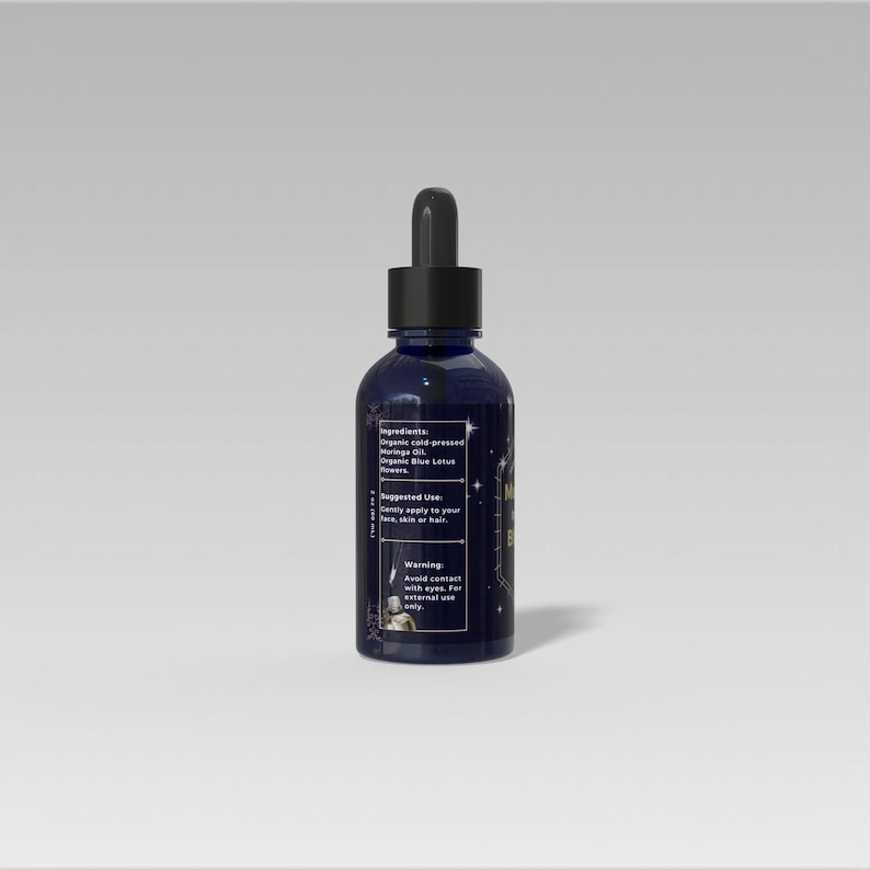 Cold Pressed Moringa Oil Infused with Blue Lotus image 3