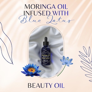 Cold Pressed Moringa Oil Infused with Blue Lotus image 2