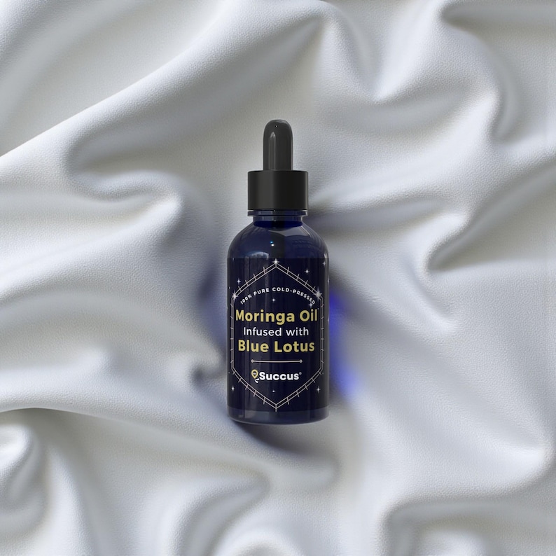 Cold Pressed Moringa Oil Infused with Blue Lotus image 4