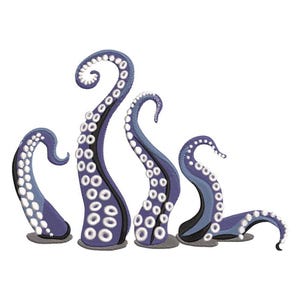 Octopus Tentacles Embroidery Design Set, Nautical Kraken Machine Embroidery File, Ocean Sea Monster Stitch Pattern