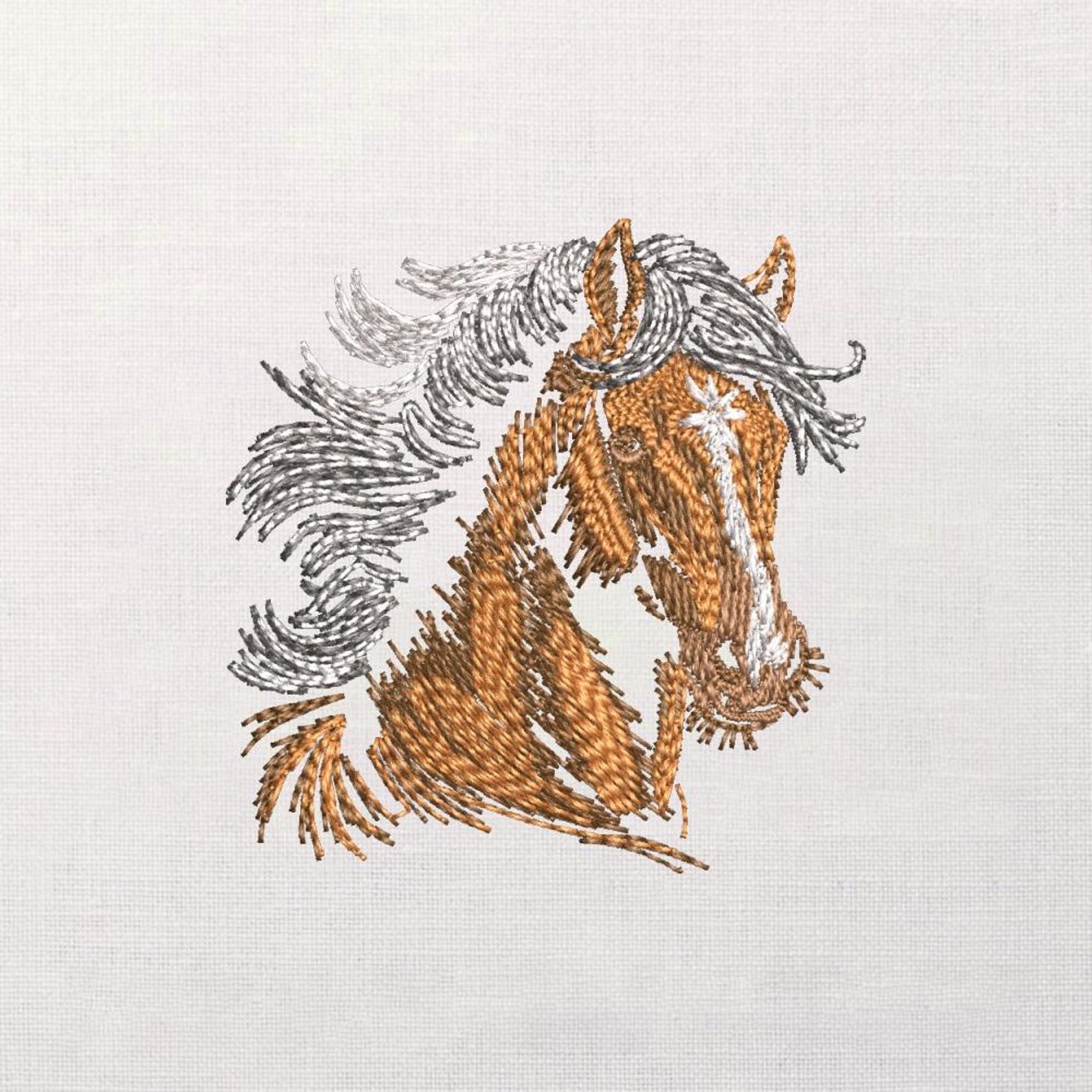 Embroidery Design Ranch Sorting Horse Head Embroidery Design, Western Mustang Machine Embroidery ...